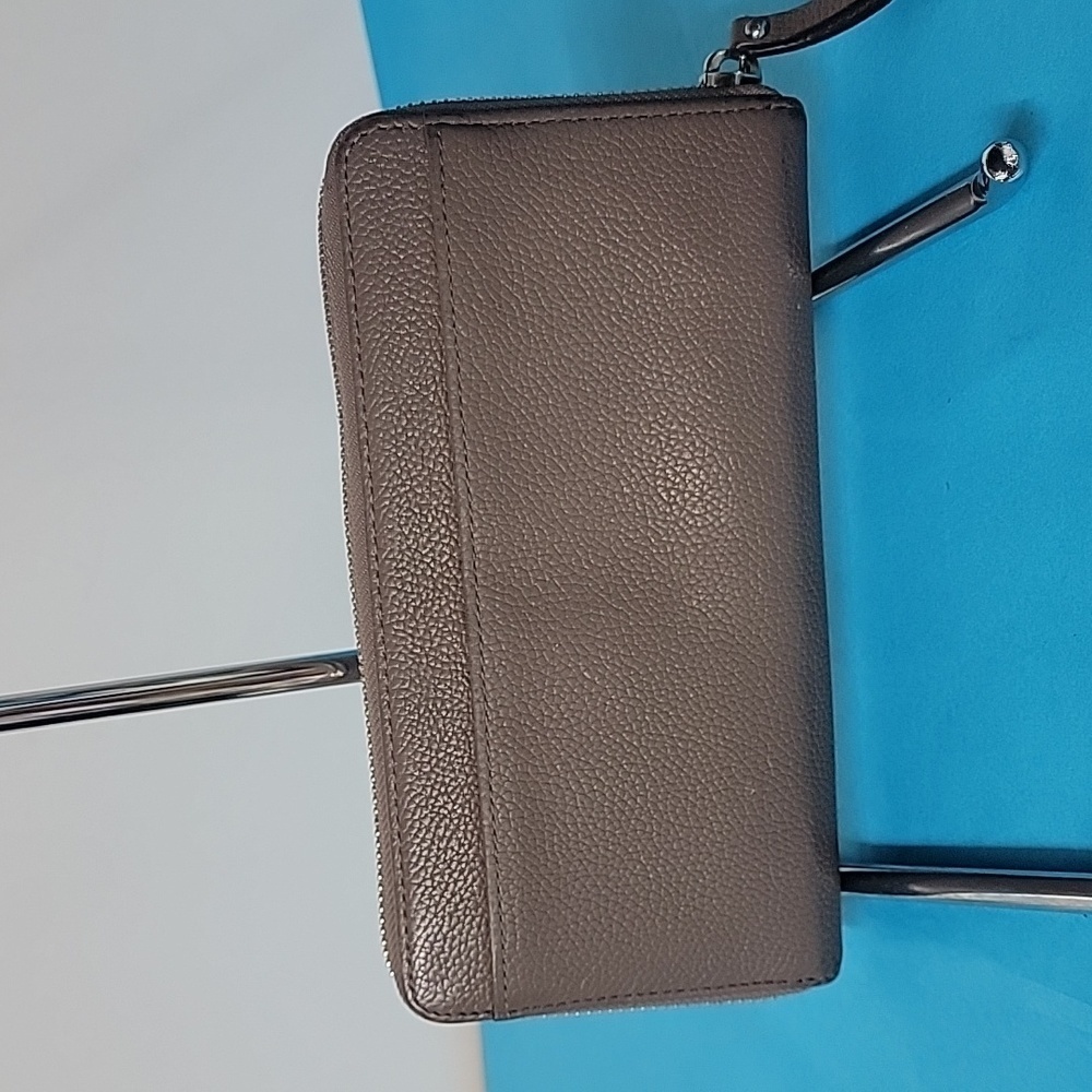 KATE SPADE Taupe Larchmont Avenue Neda  Zip Around Pebbled Leather Wallet - Picture 6 of 12
